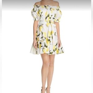 Aqua Off-the-Shoulder Lemon Print Dress - 100% Exclusive